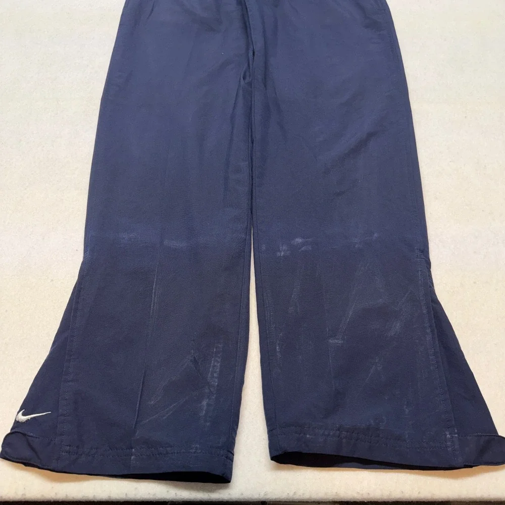 Vintage Y2K Nike Track‎ Pants Windbreaker Joggers Fleece Lined Navy Blue Mens XL